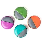 LazyMe Round Pill Organizer, BPA Free Vitamin Organizer, Portable Travel Pill Case, Purse Pill Box Hold for Pills, Jewelry, Beads, Paper Clips, Memory Cards, Charging Cables（Group, 4)