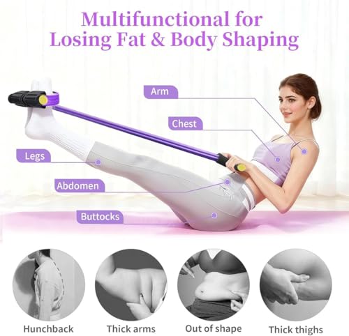 Image of RK Prime Pull Reducer Resistance Band - 4 Tube Yoga Pedal Puller for Tummy, Waist & Full Body Workout | Natural Rubber | Arm & Leg Exercise | Home Gym | Men & Women