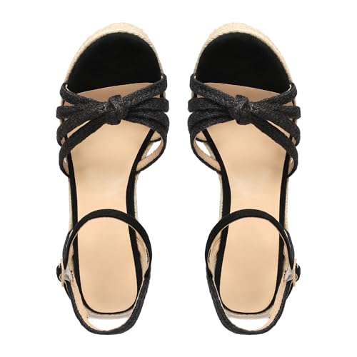 Image of VICKI.VICKI Wedges for Women Platform Sandals Wedge Heels for Sandals Comfortable Summer Espadrille Shoes Ankle Strap&Open Toe