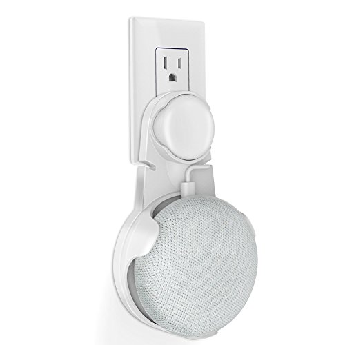 Wall Mount Hanger Stand for Home Mini Voice Assistants, Google Home Mini Wall Mount, Simple way to cleanly display the Home Mini Voice Assistants - White