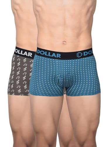 Image of Dollar Bigboss Men's Assorted Pack of 2 Cotton Trunk (Colour & Print May Vary)