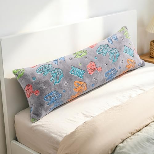 Image of Cloele Body Pillow Cover,Grey Game Controller,Glow in the Dark,21x54 in | Full Length Pillow Case,Long Pillow Cases,Ultra Soft, For Kids Boys, Decorative, Body Pillow Pillowcases
