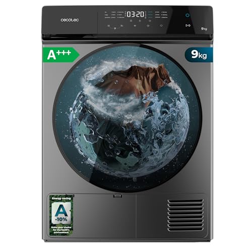 Cecotec Sèche-linge à Pompe à Chaleur 9 kg Bolero DressCode Dry 9400 Inverter Steel, Classe Équivalente A+++, 15 programmes, Séchage Automatique,...