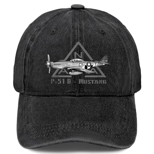 American World War 2 P-51 Mustang Fighter Airplane Hat for Womens Aesthetic