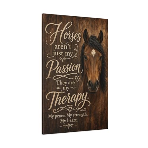 Impression sur toile de cheval marron 80x120 cm avec châssis épais de 3 cm de qualité