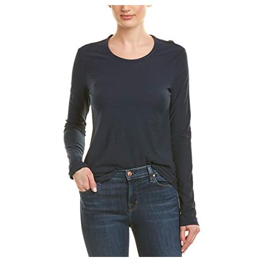 James Perse Women's Long Sleeve Crew Neck Tee Top Shirt Deep Sz 2