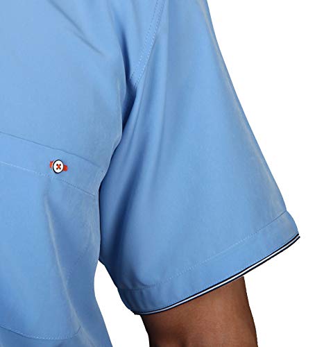Chemise de créateur en bleu clair normal coupe droite microfibre premium