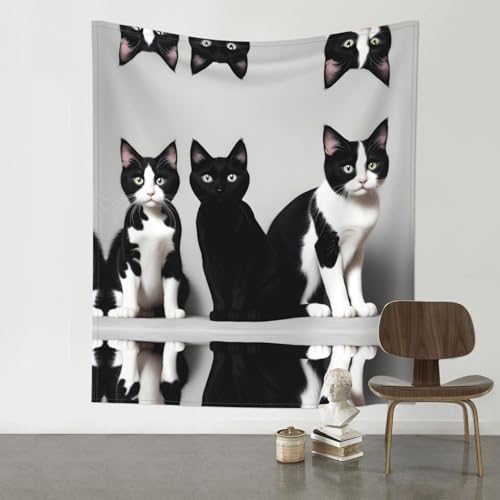 Tapisserie murale chat pour habiller un mur vide sans peinture décoration 152 cm