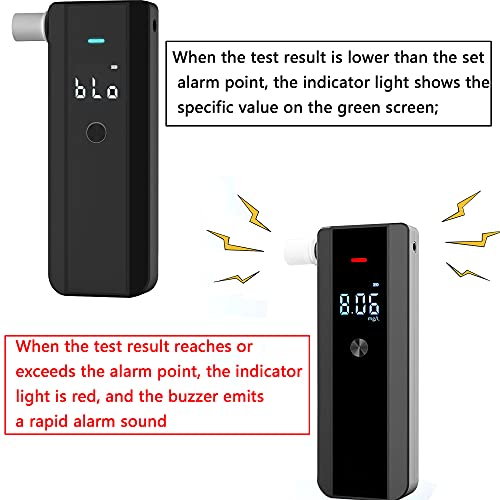 Breathalyzer At188 Portable Alcohol Tester Lcd Display Alcohol Detector Breathalyzer With With 10 Mouthpieces Alcohol Analyzer For Test Alcohol #TOP3
