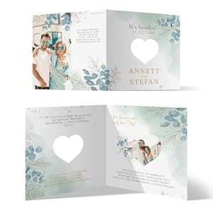 Kartenmachen.De Eukalyptus Hochzeitseinladung Klappkarte 10-100 Stück