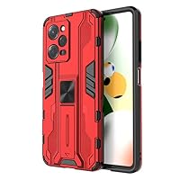 Custodia SEAHAI Per Xiaomi Poco F5 5G – Paraurti Militare Rosso Con Supporto Nascosto - 2