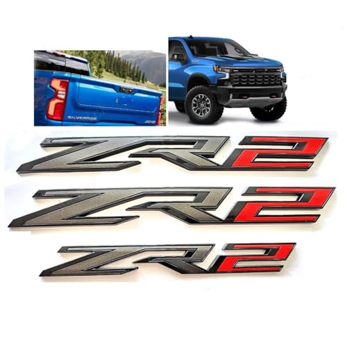 Emblemas ZR2 traseros para lucir en rutas con tu camioneta Silverado y Colorado negro rojo