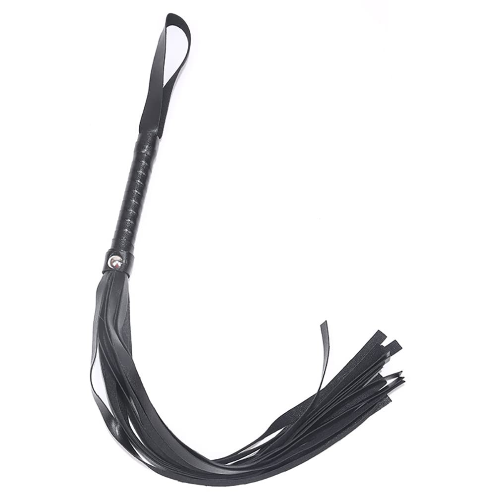 JIHUOO 3 Pcs PU Leather Horse Whips Horse Riding Crop Costume Whip Jump Bat Couples for Adults, Multicolor, 60cm long - Image 3