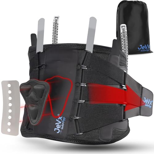 JEVX Faja Lumbar Hombre y Mujer Trabajo, con Soporte Biónico de Espalda, (Bolsa Calor o Frío NO INCLUIDA), Deportiva, Cinturón Abdominal Transpirable, Deporte 3XL