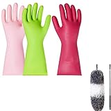 BOOMJOY Microfiber Duster & Cleaning Gloves 3 Pairs