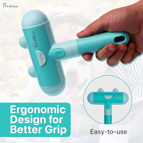 Image of Pet Hair Remover Roller | Remover and Reusable lint Roller | Portable Dog and Cat Hair Remover | Multi Surface - Couch, Furniture, Carpet, Clothing | Easy to Use Fur Removal Tool (Turq)