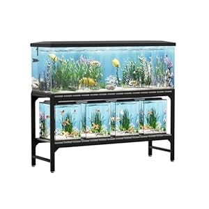 Tatub 55-90 Gallon Fish Tank Stand, Metal Aquarium Stand with 2-tier Open Shelves & Thickened Slats, Heavy Duty Metal Large Aquarium Stand for up to 6 Total Aquariums, 1000 LBS Capacity Per Shelf