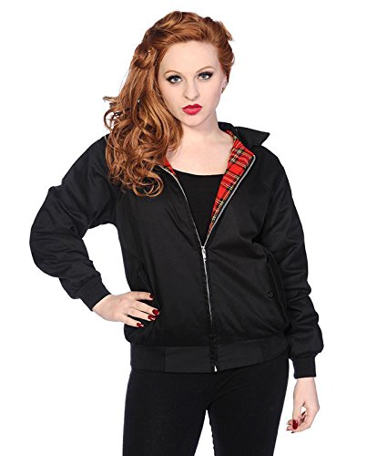 Banned Bomber Harrington Mod Unisexe Veste - Noir, EU 46-48 (2XL)