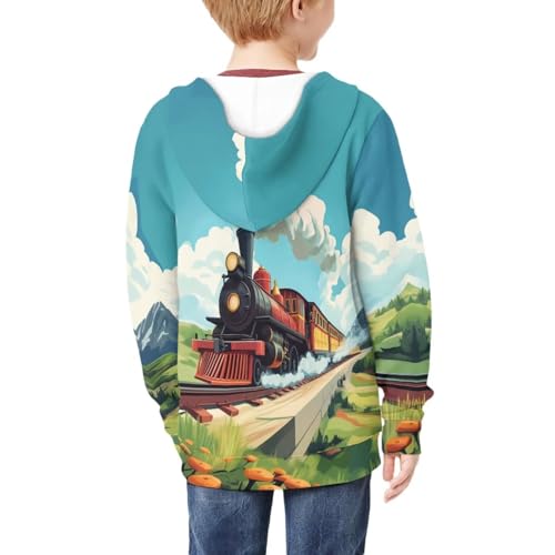 Cozeyat Kids Softy Hoodie Zip Up for Boys Girls,Long Sleeves Sweatshirts Coat with Pocket,Size S-XL4