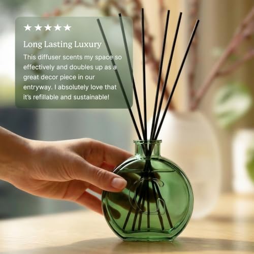 Image of Reed Diffuser Set | 100 ml with 6 Fiber Reed Sticks | Long-Lasting Home Fragrance (Up to 60 Days) | Air Freshener for Room, Bedroom & Bathroom (Pillow Talk)