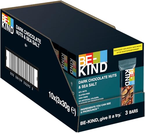 BE-KIND Dark Chocolate Nuts & SeaSalt 3Pack 10x3x30g I Schokoriegel I Nussriegel I Riegel I Glutenfrei