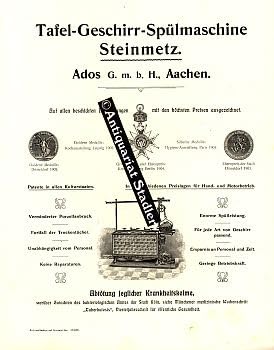 Tafel-Geschirr-Spülmaschine Steinmetz. Werbeprospekt.