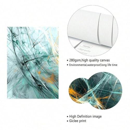 Tableau abstrait marbre vert XINBAO habillage grand mur vide - 5