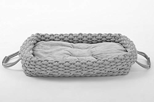 Lycce Hundebett Knit Baumwollstoff geflochten grau Größe 2
