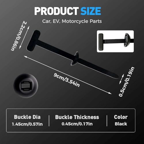 Image of Nylon Universal Cable Tie Buckle Kit, Heavy Duty Auto Zip Tie Fastener Clips for Bumper, Fender Liner & Car Panels, Quick Fix Automotive Push Rivet Alternative, No Tools Required (50)