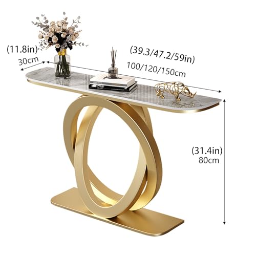 Mesa consola de sofá estrecha con marco de metal resistente para pasillo y recibidor 3