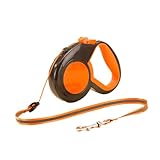 KIXZSAZ Ausziehbare Hundeleine, stilvoll, Für funktional und ergonomisch, automatisch ausziehbare Hundeleine, Orange 8cm