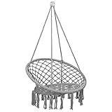 vidaXL Silla Colgante Hamaca Columpio Asiento Mecedora Jardín Patio Terraza Balcón Exterior Interior Oscilación Niños Infantil 80 cm Gris