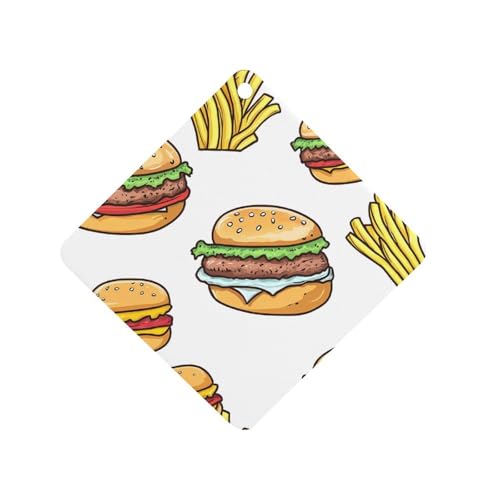 Hamburger Fried Car Air Freshener Hanging Aromatherapy Tablets for Car Accessories Rhombus