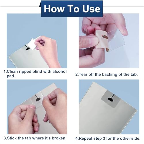 image for CADONO 60 Pcs Vertical Blind Repair Tabs, Clear Vertical Blinds Replac