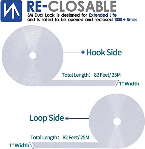 Image of 1 Inch x 82 Feet White Hook and Loop Tape, Non Slip Couch Cushion Gripper