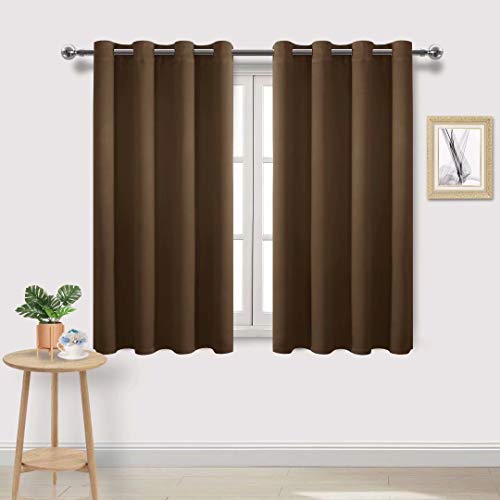 Image of DWCN Blackout Curtains for Bedroom Living Room 52 x 54 Inch 2 Panels Brown