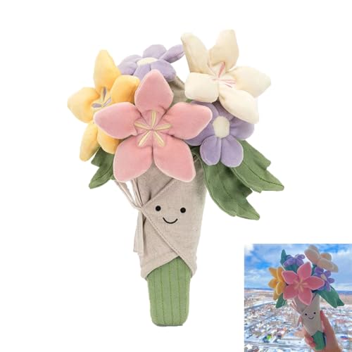 QYN Stuffed Flower Plush Bouquet Flowers Decor Funny Gifts for Women Friends