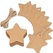 G2PLUS 100 PCS Star Hang Tags with String, Kraft Blank Gift tag with 100 Feet Natural Jute Twine (Brown)