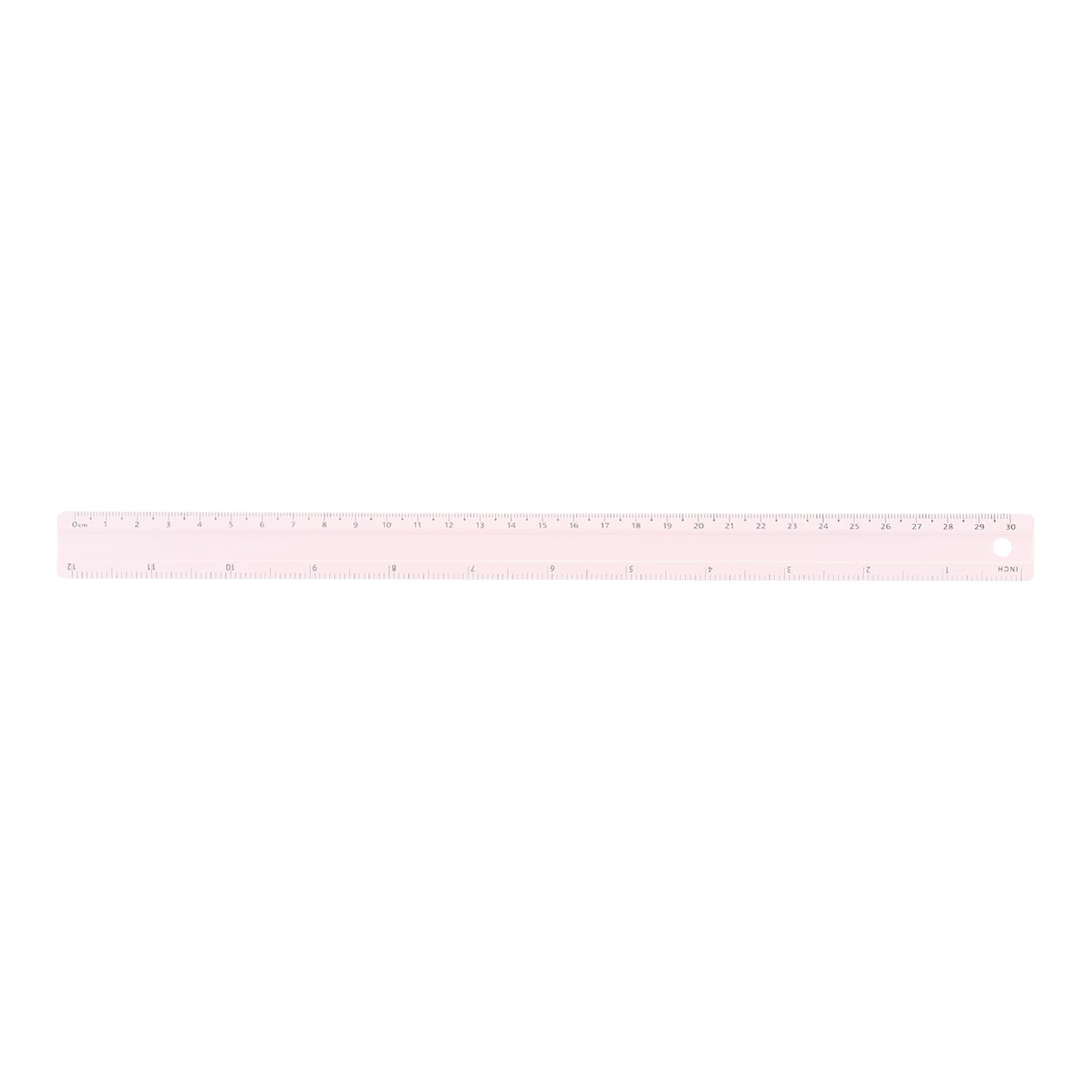sourcing map Metal Straight Ruler 12 Inch(30cm) Metric Aluminum Alloy Measuring Rulers Scale Tool with Hole for Measure Study Reading Classroom Office, Light Pink