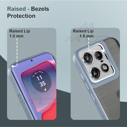 Image of MINTZZ Moto Edge 50 Pro Back Cover, Leather Design, Protective Cover with Camera Lens Protection, Premium Grip & Slim Fit Durable, Edge 50 Pro Case (Gray, Moto Edge 50 Pro)