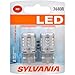 SYLVANIA - 7440 T20 LED Red Mini Bulb - Bright LED Bulb, Ideal for Stop and Tail Lights (Contains 2 Bulbs)