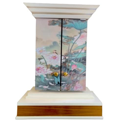 BUTSUDAN Cream Dream Butsudan of Gold 100% Teak Wood, Handcrafted, Large