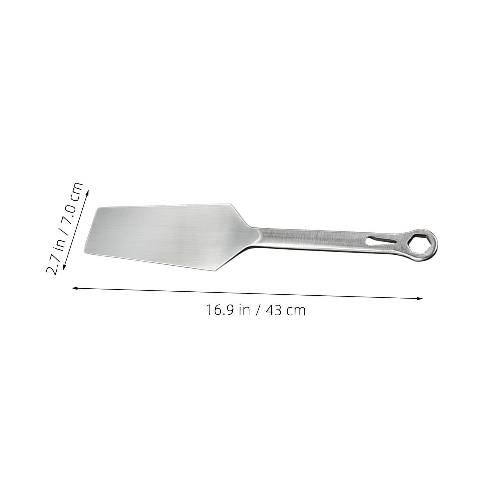 Cazzuola per Muratura a Doppia Faccia in Acciaio Inox 3-7" Frattazzo Piatto per Intonaco e Malta Manico Rotondo Ergonomico Utensile Multifunzionale per Piastrelle e Lavori Edili