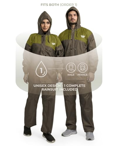 Image of Ranger Unisex 1 Set Rain Suit with Hooded Jacket & Trouser | TPU Coated Bike Riding Wear with Seam Sealed Protection