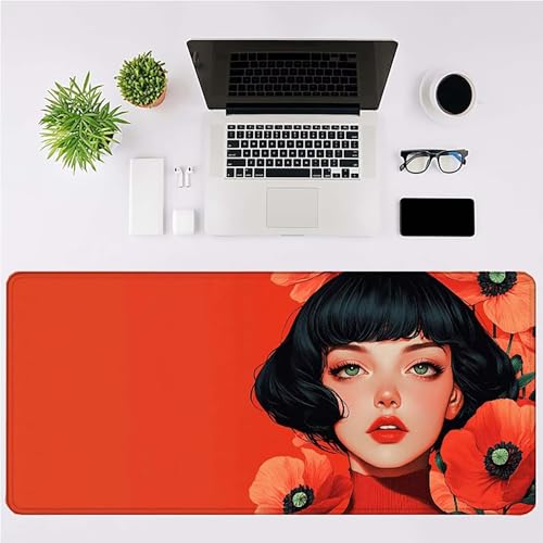 Mouse pad base en caoutchouc antidérapant tapis souris grand format rouge