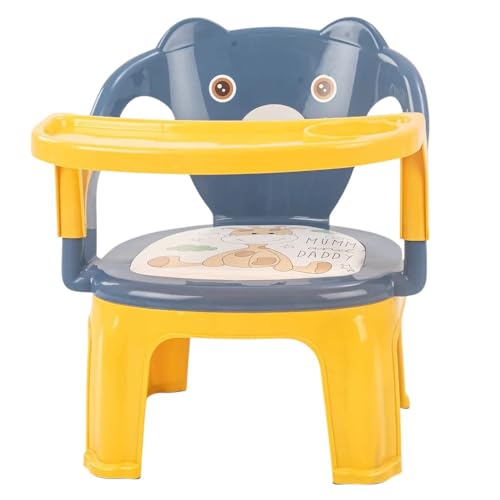 Image of Baby Bucket Baby Chair, with Tray Strong and Durable Plastic Chair for Baby /Plastic School Study Chair /Feeding Chair for Kids, Portable High Chair for Kids Up to 30 Kgs - (Peach & Green)