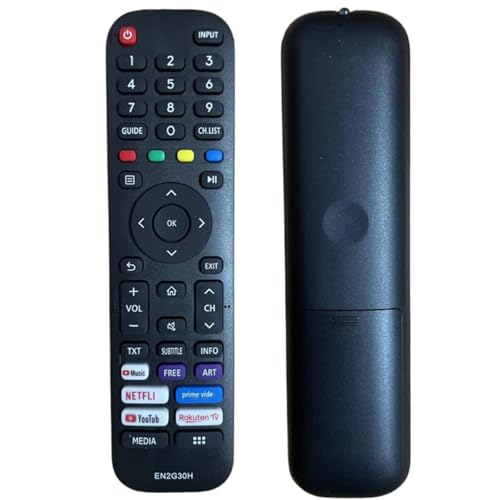 New for hisense tv remote control EN2G30H/EN2A30 Universal Replacement Remote Control for Hisense-VIDAA-TV -No Setup Required with Netflix, Prime Video, YouTube, Rakuten TV Buttons