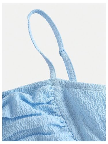 Floerns Girl's Summer Long Dress Spaghetti Strap Ruched Bust Party A Line Dresses3