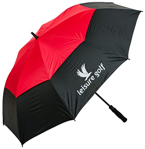 Leisure Golf Sombrilla de golf con protección UV, negro/ rojo Cover