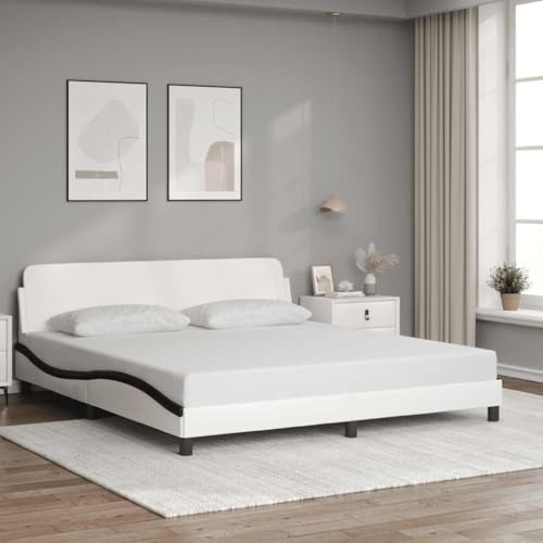 Generico Dover 373244 - Cubrecanapé blanco y negro, 180 x 200 cm, de piel sintética, camas y marcos para camas